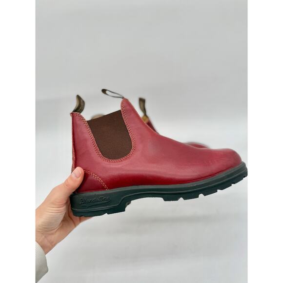 Blundstone Classic Red/Shiraz Leather Pull-On Chelsea Boots Women's Size 10.5 - Picture 1 of 9